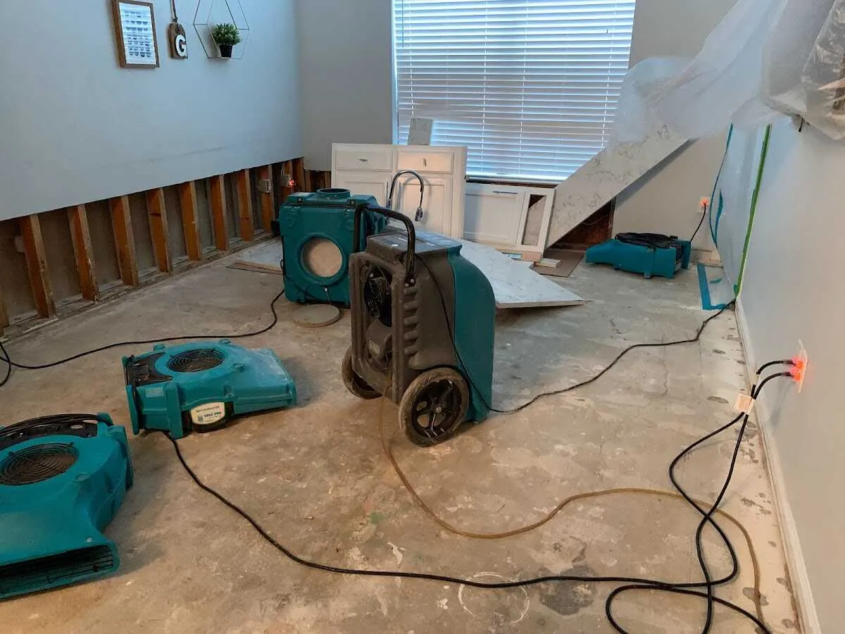 Dehumidifier in flood-cut room for Water Extraction & Removal in Nacogdoches